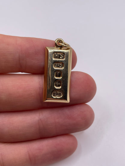 9ct gold ingot pendant