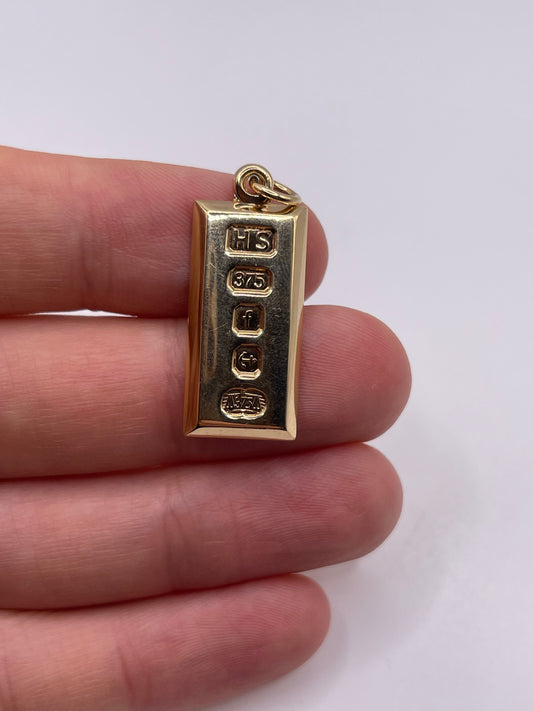 9ct gold ingot pendant
