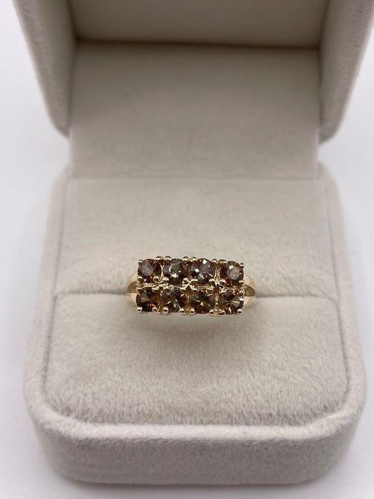 9ct gold andalusite cluster ring