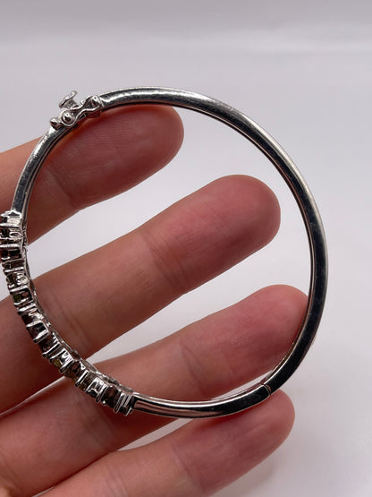 Silver multi gemstone bangle