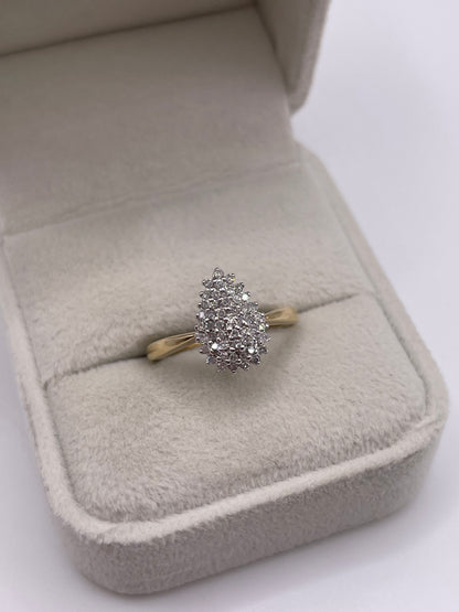 9ct gold diamond cluster ring