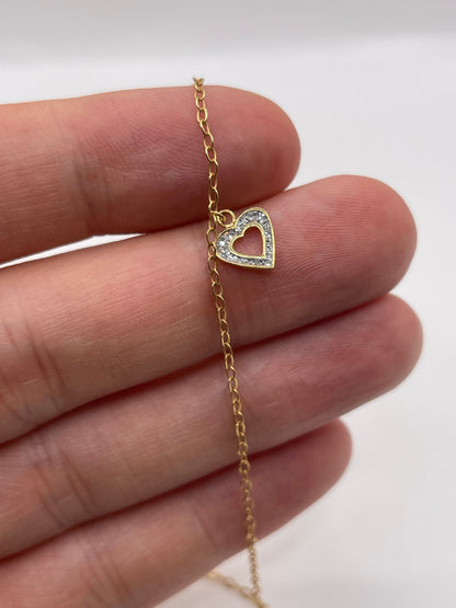 9ct gold heart bracelet