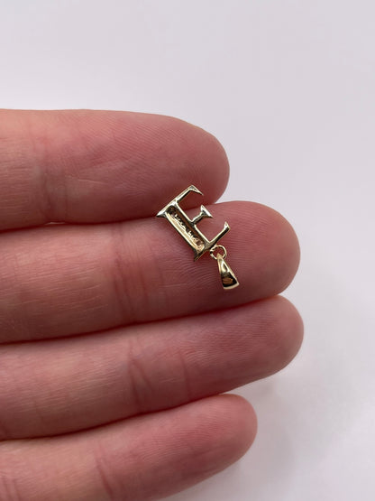 9ct gold diamond initial E pendant
