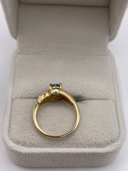 9ct gold topaz and diamond ring