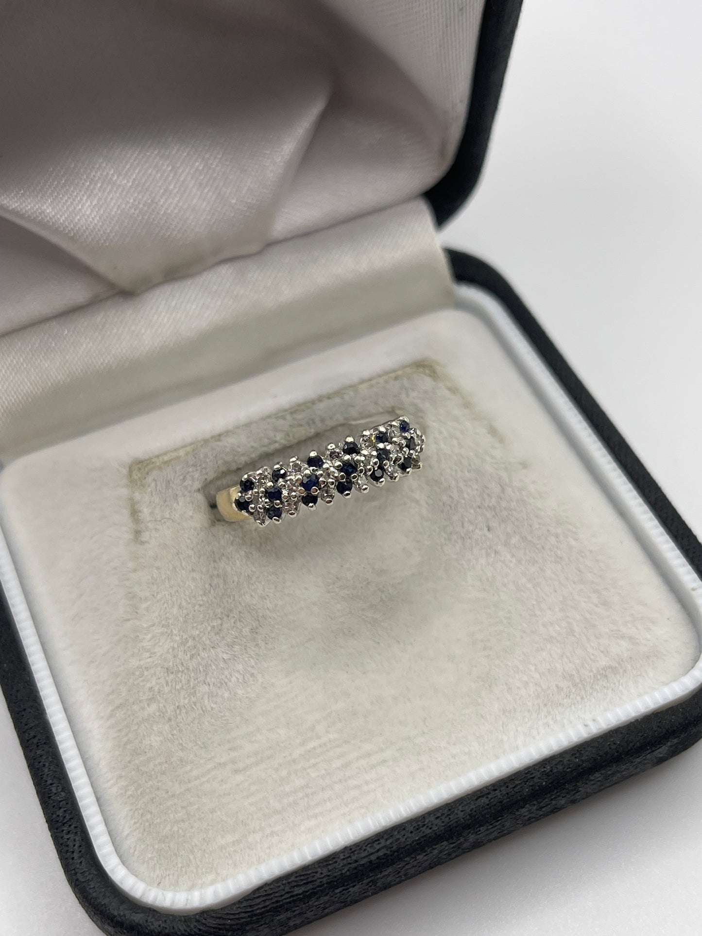 9ct gold sapphire and diamond ring