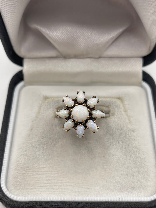9ct gold opal cluster ring