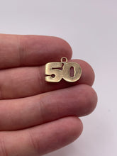 Load image into Gallery viewer, 9ct gold 50 charm
