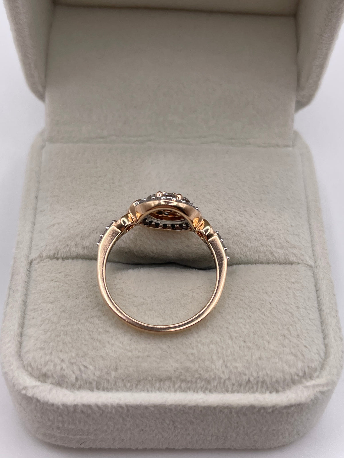 9ct rose gold diamond cluster ring