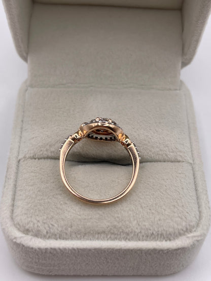 9ct rose gold diamond cluster ring