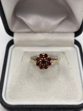 Load image into Gallery viewer, 9ct gold garnet cluster ring
