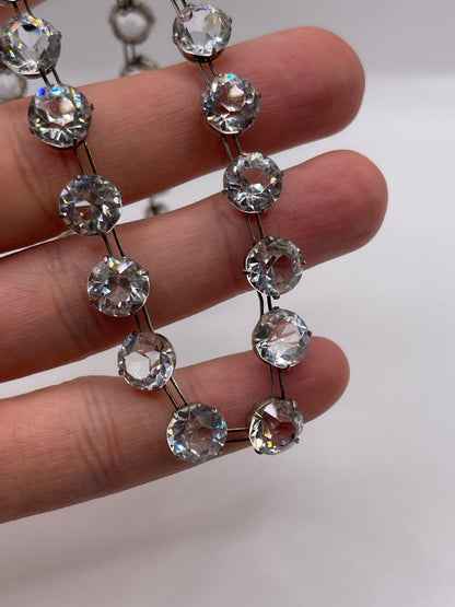Silver paste rivière necklace