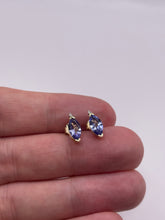 Load image into Gallery viewer, 9ct gold tanzanite and diamond earrings
