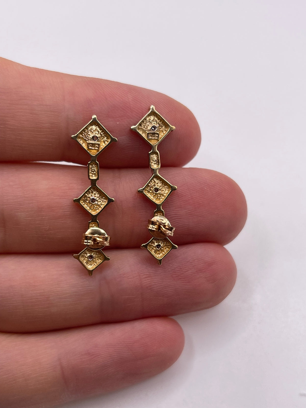 9ct gold diamond earrings