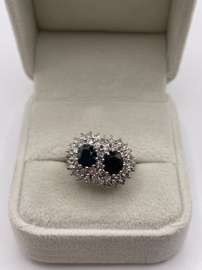 18ct white gold sapphire and diamond ring