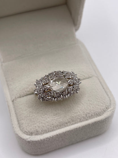 9ct gold white zircon cluster ring