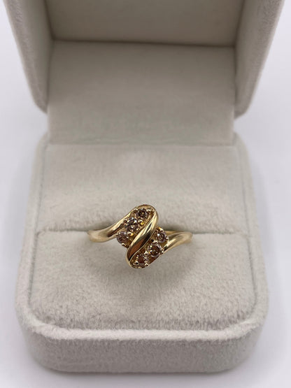 9ct gold cognac diamond ring