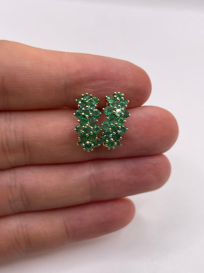9ct gold emerald earrings