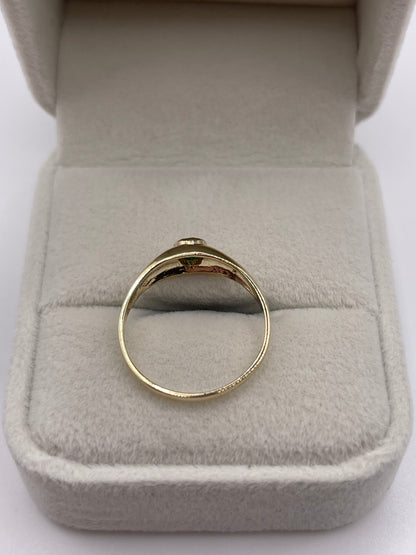 9ct gold emerald gypsy ring