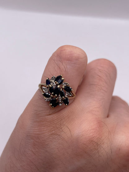 9ct gold sapphire and diamond ring