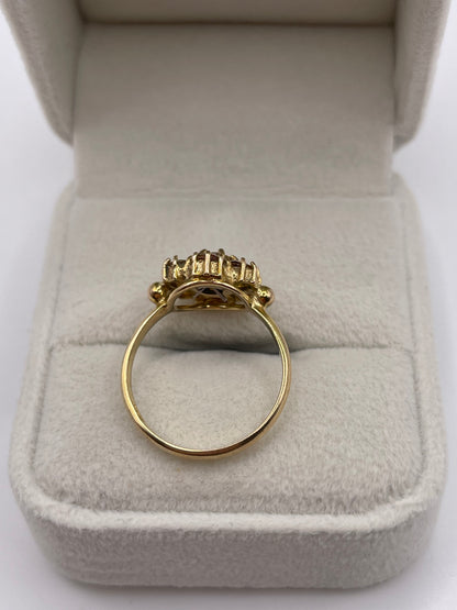 9ct gold citrine cluster ring