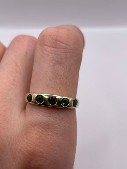 9ct gold diopside ring