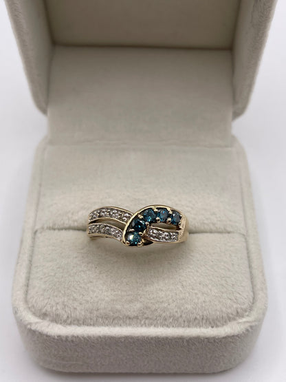 9ct gold diamond cluster ring