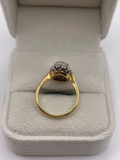 18ct gold opal and diamond ring
