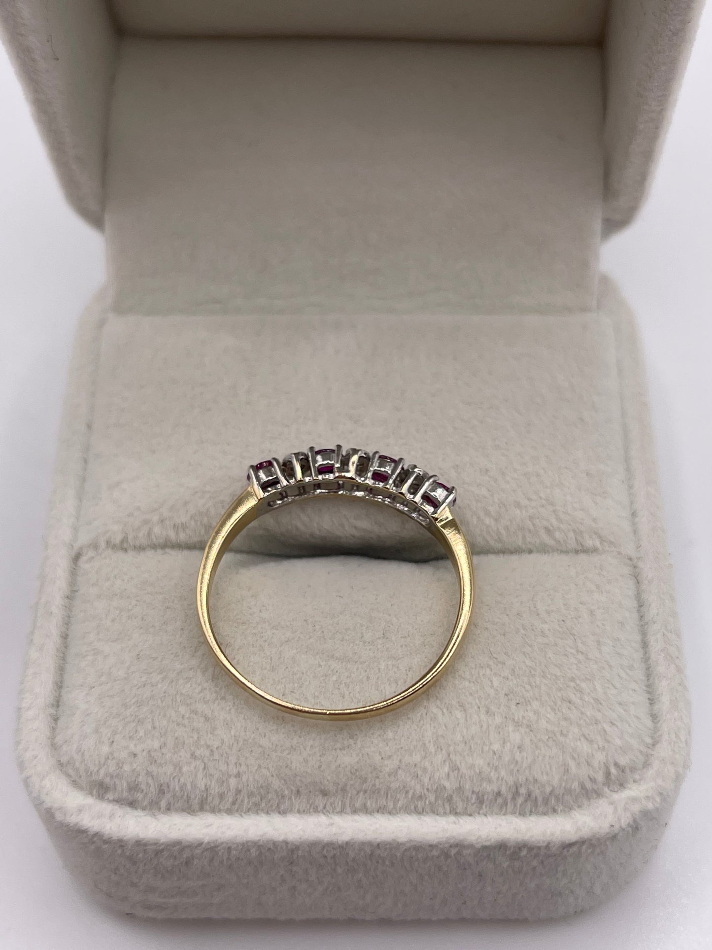 9ct gold ruby and diamond ring