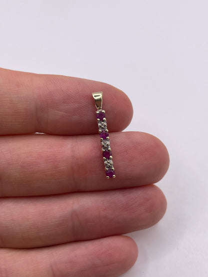 9ct gold ruby and diamond pendant