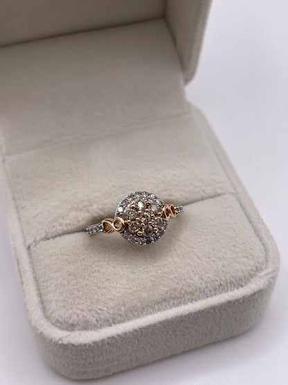 9ct rose gold diamond cluster ring