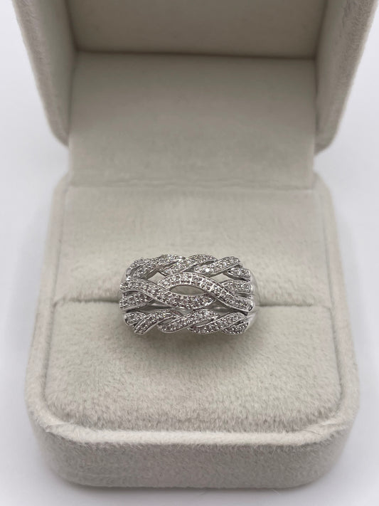 9ct white gold diamond cluster ring