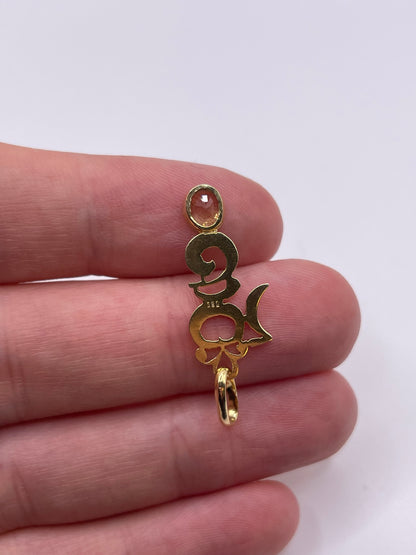 14ct gold yellow sapphire pendant