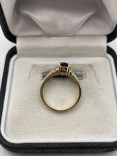 Load image into Gallery viewer, 9ct gold amethyst and diamond ring
