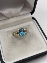 Load image into Gallery viewer, 9ct gold topaz and diamond ring
