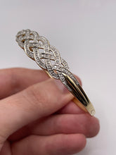 Load image into Gallery viewer, 9ct gold diamond Celtic bangle
