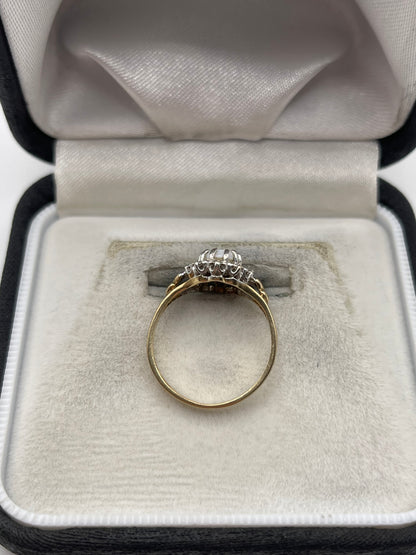 9ct gold opal and diamond ring