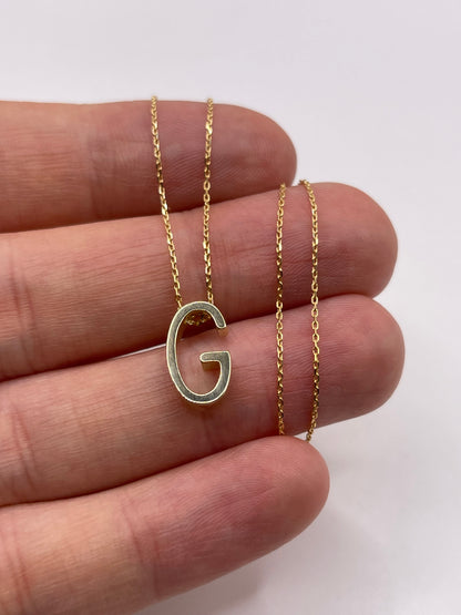 9ct gold initial G necklace