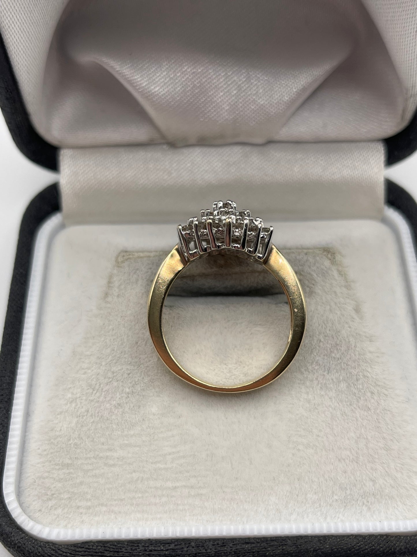 9ct gold 1ct diamond cluster ring