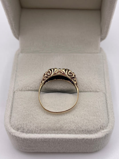 9ct gold garnet cluster ring
