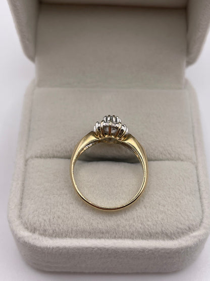 9ct gold aquamarine and diamons ring