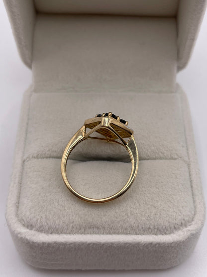9ct gold sapphire and diamond ring