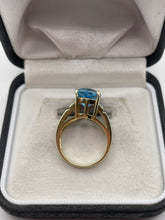 Load image into Gallery viewer, 9ct gold topaz and diamond ring
