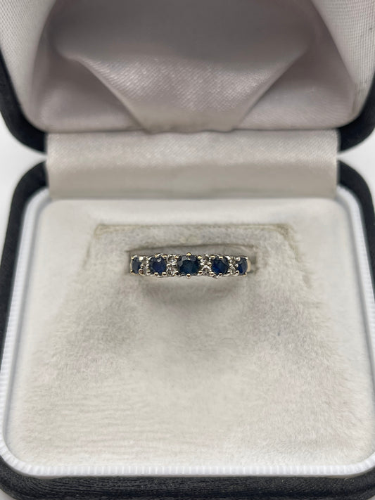 9ct gold sapphire and diamond ring