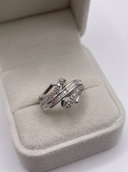 9ct white gold 50 point diamond ring