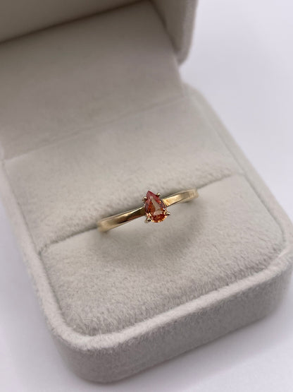 9ct gold orange sapphire ring