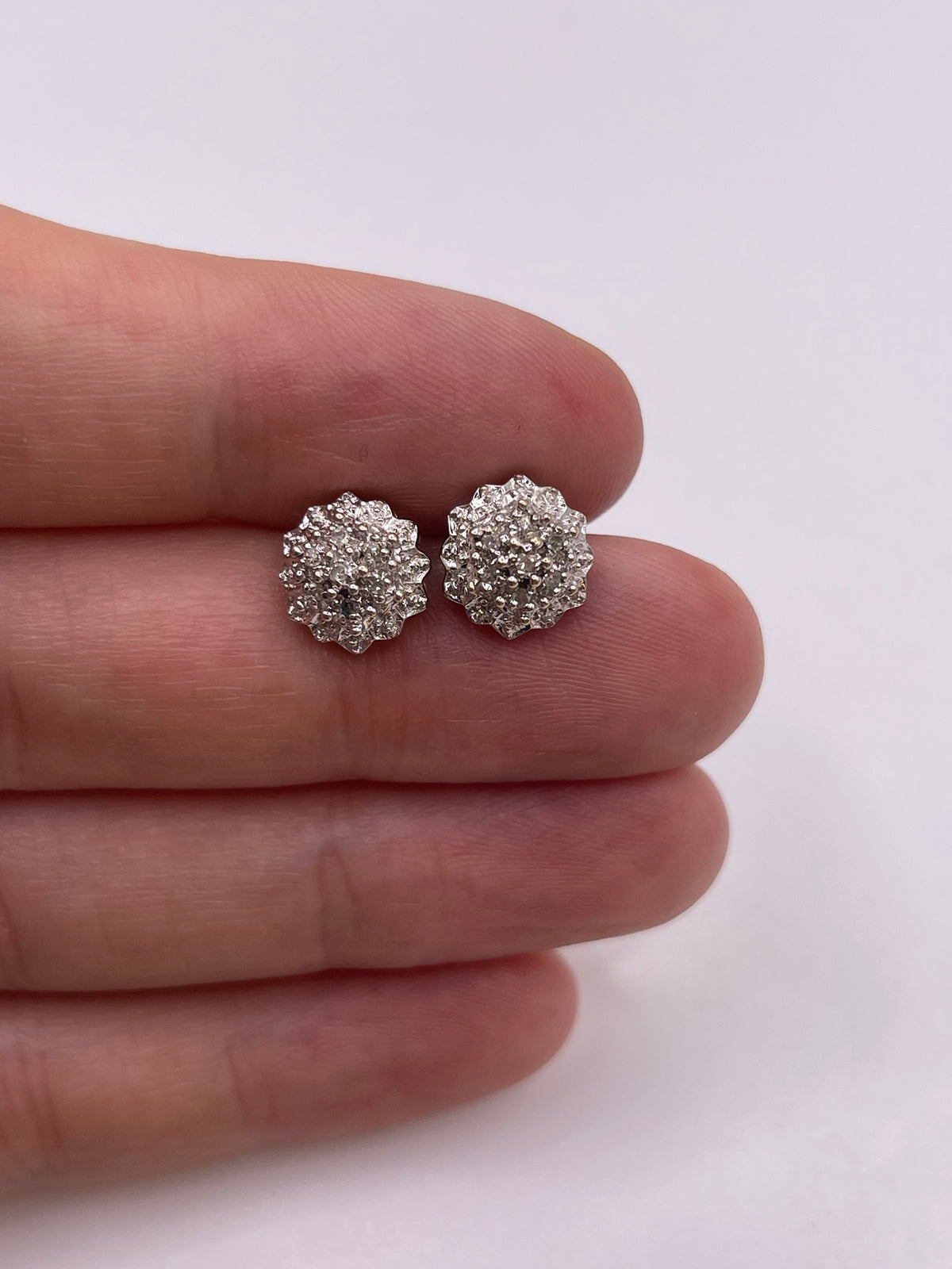9ct gold diamond earrings