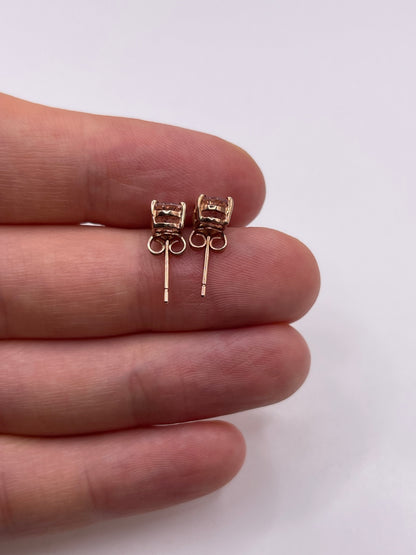 9ct rose gold morganite earrings