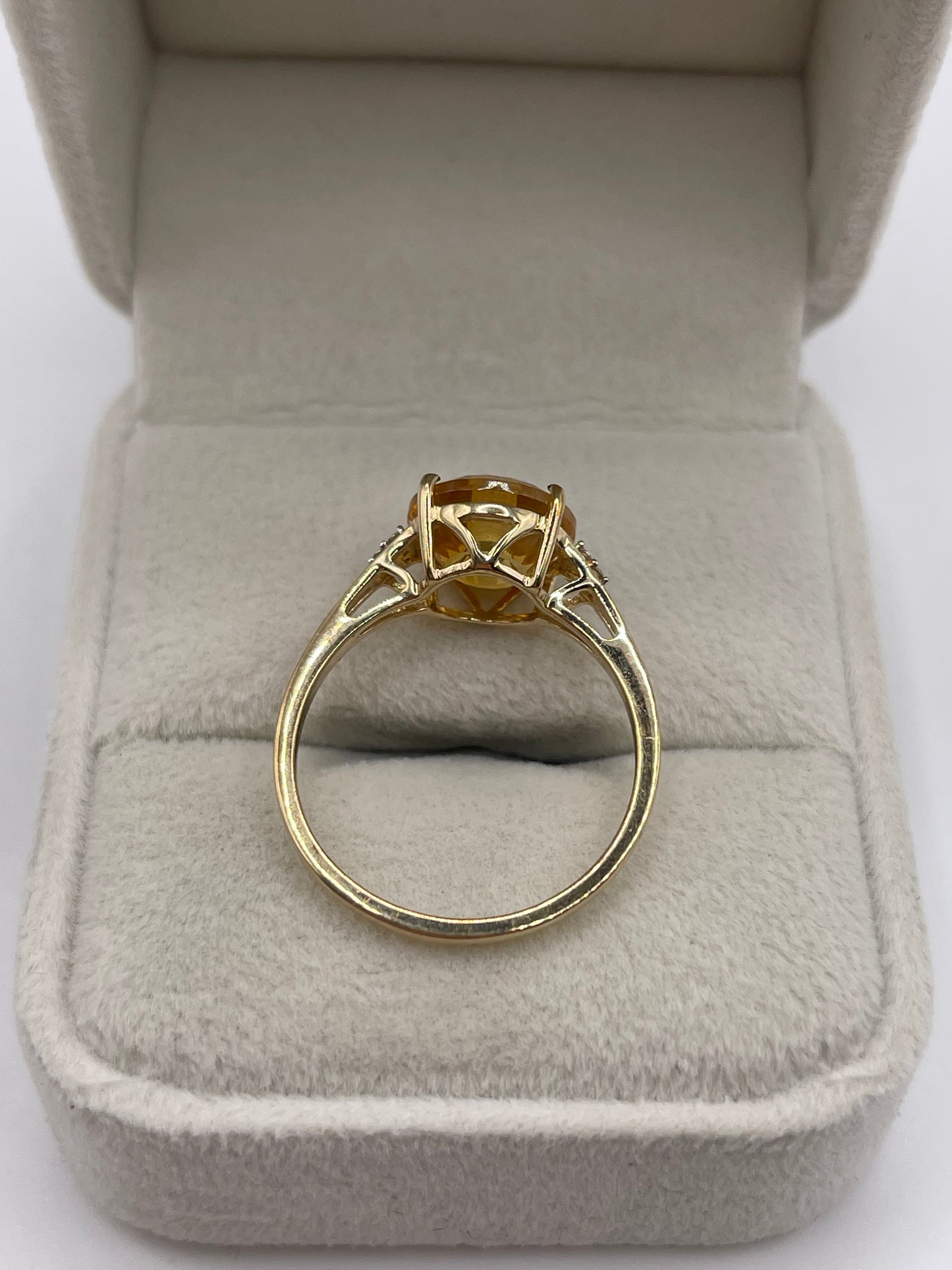 Glenn Lehrer 9ct gold citrine and diamond ring