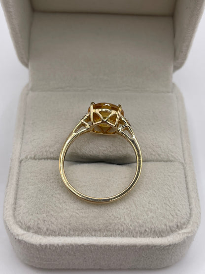 Glenn Lehrer 9ct gold citrine and diamond ring
