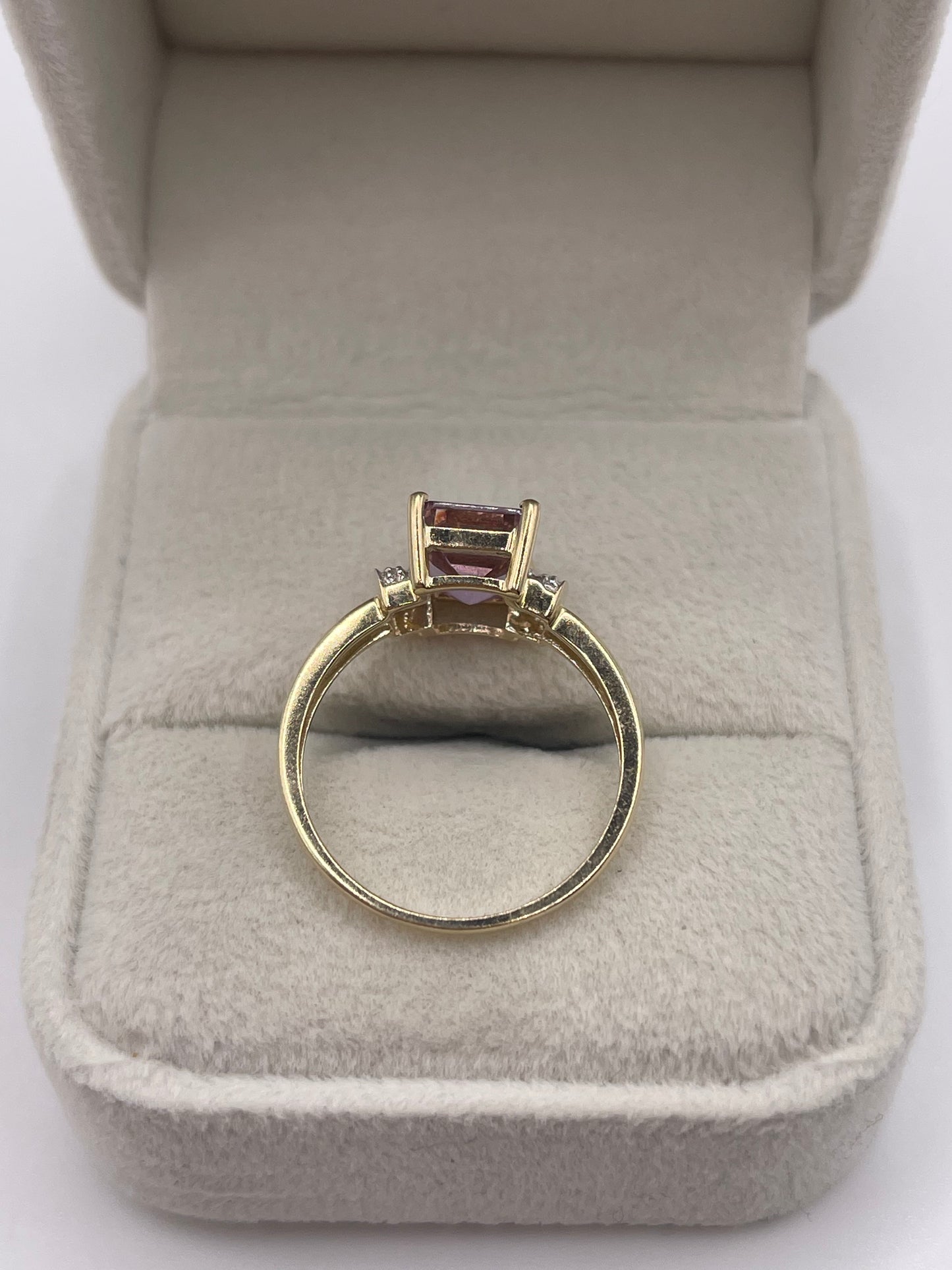 9ct gold ametrine and diamond ring